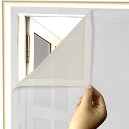 Polyester Adults Washable prestiched mosquito net for window 6*6 ft with adhesive velcro tape Mosquito Net-image-3