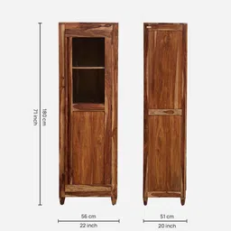 woodsworth from pepperfry Rezzan Sheesham Wood Book Case in Rustic Teak Finish image 2