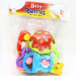 quasar Colorful Lovely Set Combo Safe Non-Toxic, Rattle Teether Babies 6 to 2 Year Sorting, Stacking Plugging Toys Children Toddlers Toy and Infant Bath Toy Products Born Baby First Toys ( 7 Piece ) Rattle-picture-13