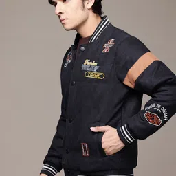 roadster Men Printed Bomber Jacket image 5