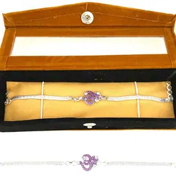 relbees Bracelet R 918P Silver Rakhi Set-picture-12