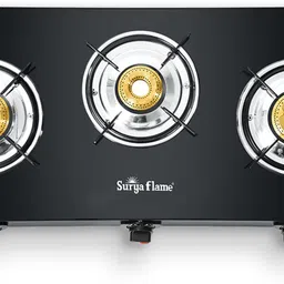 3Brass Burner Toughened Glass Splendor cooktop Glass Manual Gas Stove-image-12