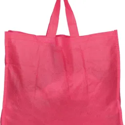 kuber industries Shopping Grocery Bags Foldable, Washable Grocery Tote Bag with One Small Pocket, Eco-Friendly Purse Bag Fits in Pocket Waterproof & Lightweight (Set Of 6,Pink & Blue) Pack of 6 Grocery Bags image 3