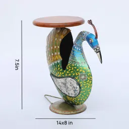 decorum Peacock Stool Multicolour Iron Figurines image 2