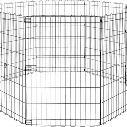 petjoy Foldable Metal Pet Dog Exercise Fence Pen With Gate 24 inch Pet Fence-picture-31