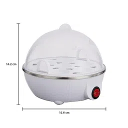 utility jet Electric Egg Boiler with 3 Boiling Mode & Overheat Protection (White) image 2