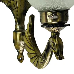 foziq White B22 holder Metal & Glass Uplight Wall Scone image 3