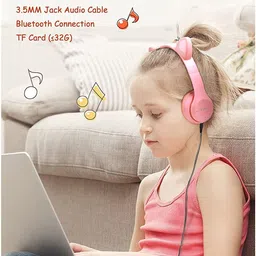 rentoor Premium Quality Headset with Microphone For Girls/Boys Cat Headphone Bluetooth Headset image 2