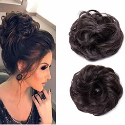 blushia Top Quality Natural Look Brown Refal Bun Extension For Women & Girls Hair Extension-picture-19