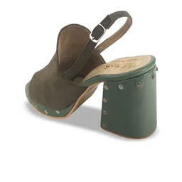 Bowtoes Textured Peep Toe Block Heeled Mules image 5