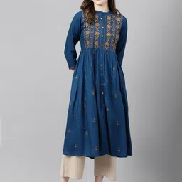 fashion patti Women Embroidered Viscose Rayon A-line Kurta-picture-28