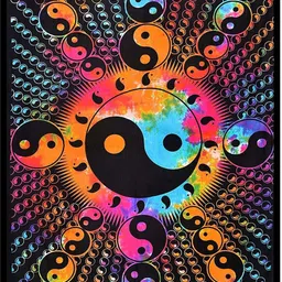 art world Milti Color Yin-Yang Tapestry Tapestry image 1