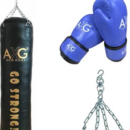 axg new goal Professional Unfilled 4ft Punching Bag With Pure Leather Gloves Size 10oz Boxing Kit-picture-31
