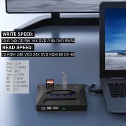 RuhZa Drive with USB SD/TF Ports for Laptop/PC/Notebook etc. External DVD Writer image 4
