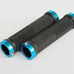 amazinggadgets 1 Pair Non-Slip Rubber Bicycle Handlebar Grips Aluminum Locking Multicolor Bicycle Handle Grip image 2