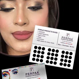 PERPAA Set of 16 Premium Velvet Sticker Kumkum Bindi Flaps - Red + Maroon + Burgundy + Black image 4