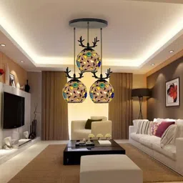 KIN-DEER ROBIN GLASS ROUND THAALI Cluster Pendant Light Chandelier Ceiling Lamp-image-10