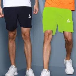 Pack of 2 Solid Men Black Basic Shorts-image-16