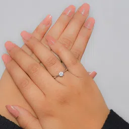 ornate jewels 1 Carat Single Solitaire Adjustable Silver Engagement Ring for Women Sterling Silver Cubic Zirconia Rhodium Plated Ring image 2