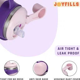 joyfills Stainless Steel Sipper Bottle for Kids Milk & Water Feeding Sippy Cup with Straw image 4