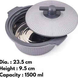 wiaa Stainless Steel Insulated Casserole for Storing and Serving Serve Casserole image 4