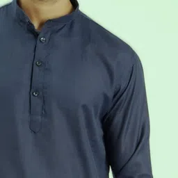 niraj creation Men Solid Cotton Blend Straight Kurta image 3