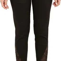 sellingsea Women Regular Fit Black Cotton Blend Trousers image 2