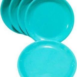 kanha Microwave Safe Unbreakable Round Quarter Plates for Snacks, Set of 6 Pcs, Green Color, Made in India Half Plate-picture-2