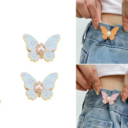 liotiz Jeans Tightening Clips Buttons, Butterfly Jean Adjustable Pins Metal Buttons-picture-21