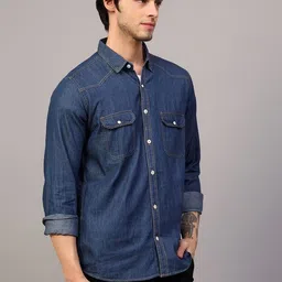 keshav srushti Men Regular Fit Solid Spread Collar Casual Shirt image 4