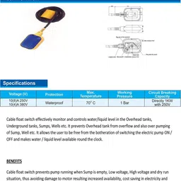 GoodsBazaar Cable Floaty Switch Automatic Water Level Controller Wired Sensor Security System image 4
