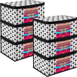 shaping fabric Non-Woven Garment Cover with Transparent Window Pack of 6 SF_XL_9978043522826 Under Bed Storage image 1