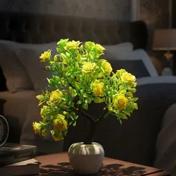 all bizz Yellow green rose Bonsai Wild Artificial Plant with Pot-picture-44