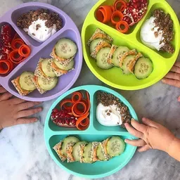 moldberry Baby Suction Plates for Baby & Toddler Silicone Plates for Babies Divided Plates- Silicone image 4