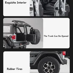 arizuul 1/32 Jeep Wrangler Diecast Model Safe Non-Toxic Learning Toy for Toddlers image 3