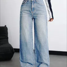 nifty Women Relaxed Fit High Rise Light Blue Jeans-picture-13