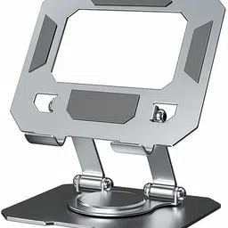 ZIRAK Laptop Stand with 360° Rotating Base | Ergonomic Adjustable Notebook Stand | Riser Holder Laptop Stand Compatible with up to 13 inch Laptops - Iron Floor and Desk Stand Rotatable Laptop Stand with Adjustable Height Compatible with Universal Laptops image 1