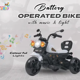 little funky Battery Operated Foot Accelerator Electric Ride on Bike with Music Footrest & Led Headlight Tricycle image 4