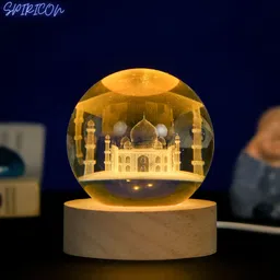 spiricon 3D Crystal Ball Night Lamp with Taj Mahal Design Decorative5 Table Lamp Night Lamp-picture-45