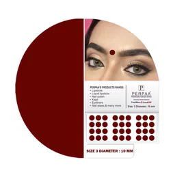 PERPAA Set Of 4 Dark Maroon Bindi Flaps & Power Stay Non Transfer Lipstick - Maroon image 2