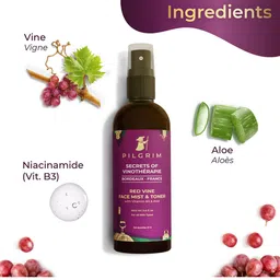 Pilgrim Set of Red Wine Face Toner & Argan Oil Hair Serum 100 ml each image 3