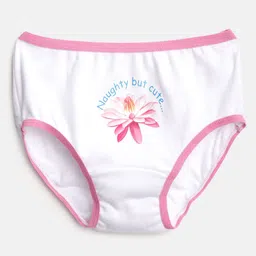 Bodycare Kids Girls Pack of 6 White Printed Briefs 3011ABCDAB image 3