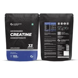 Carbamide Forte Creatine Mono hydrate Powder | Micronized Monohydrate Creatine 103gm | Micronized Monohydrate Supplement for Lean Muscle, Strength & Energy - Unflavoured - 33 Servings - 103g image 2