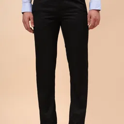 cantabil Men Regular Fit Black Polyester Trousers-picture-21