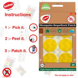 runbugz Natural Repellent Mosquito Patches for Babies with 24 Hours Protection,30 Patches (Yellow Plain) -(Pack Of 2) image 4