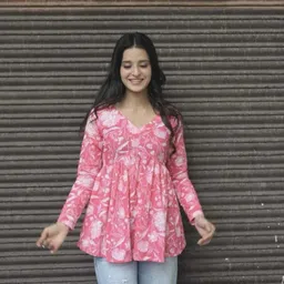 kedarnath creation Women Printed Viscose Rayon Flared Kurta image 3