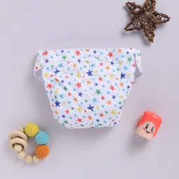 rbastic Reusable Cloth Diaper with Absorbent Inserts – Star Print White image 5