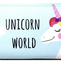 shubhkaft Unicorn Pouche for school stationary item birthday return gits for kids Pack of -1 Unicorn Art Polyester Pencil Box image 2