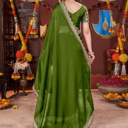 man priya trendz Embroidered Bollywood Art Silk Saree image 2