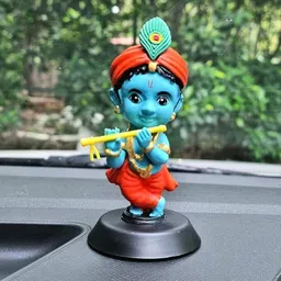 Lord Bal Krishna Car Dashboard Idol | Kanha Ji Decorative Murti for Car & Home Decorative Showpiece - 9.5 cm-image-26